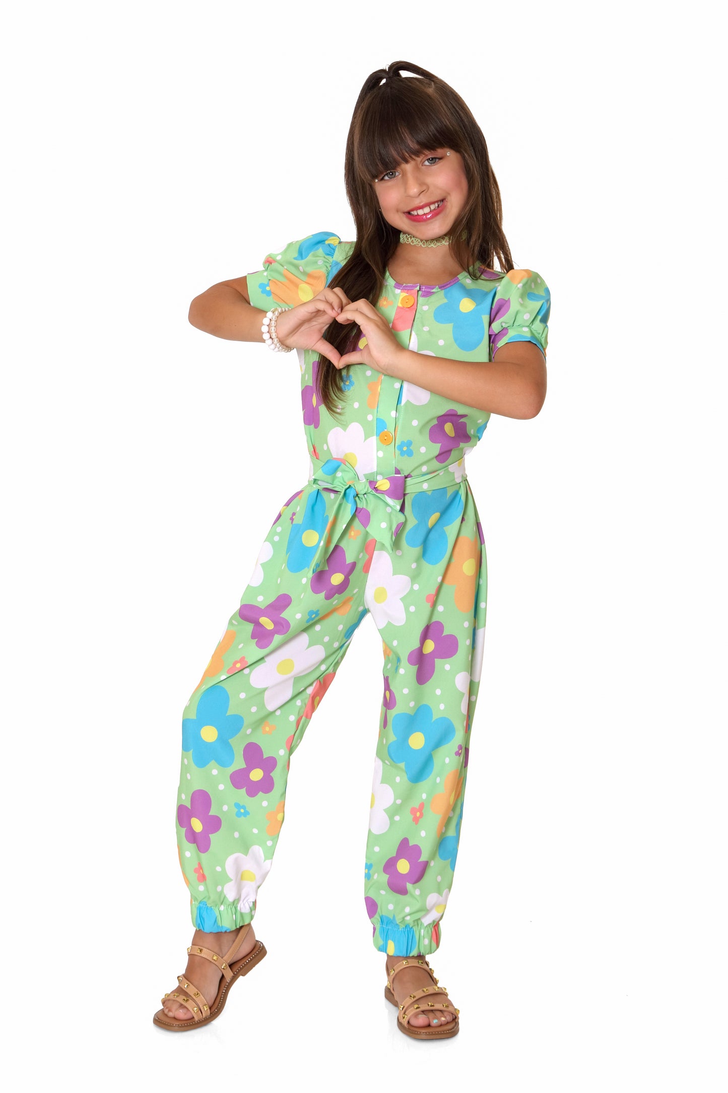 Flowers Green Overall Size 12