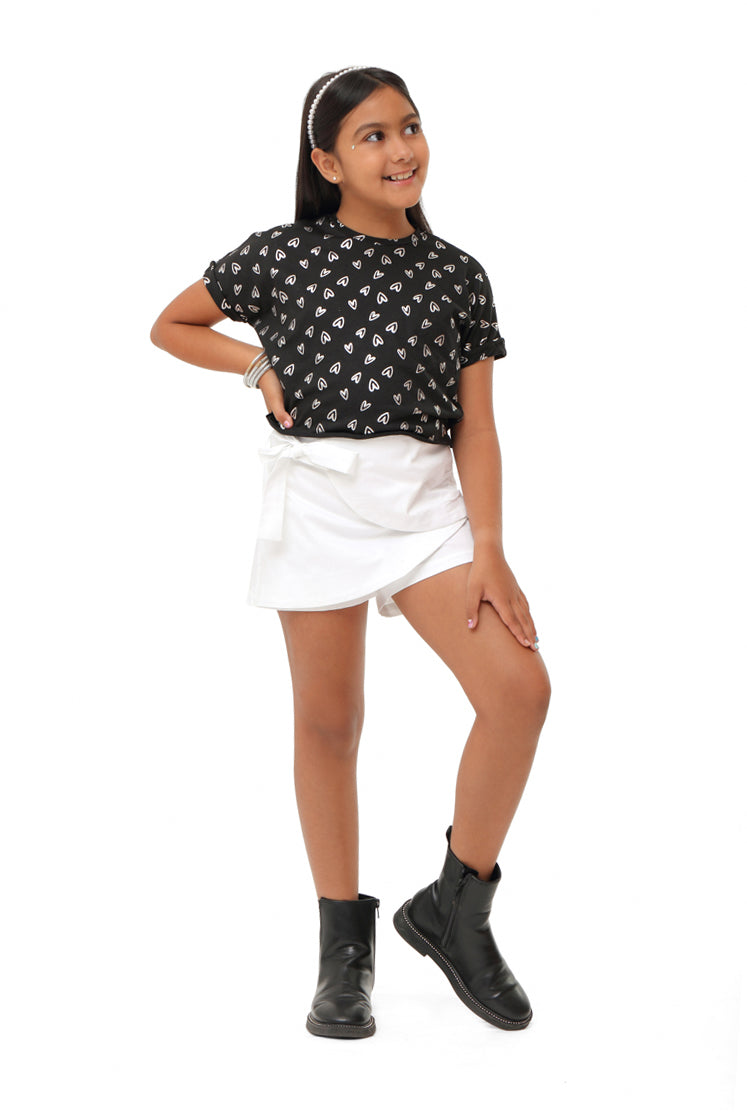 Metallic Silver Hearts Crop Top Size 14