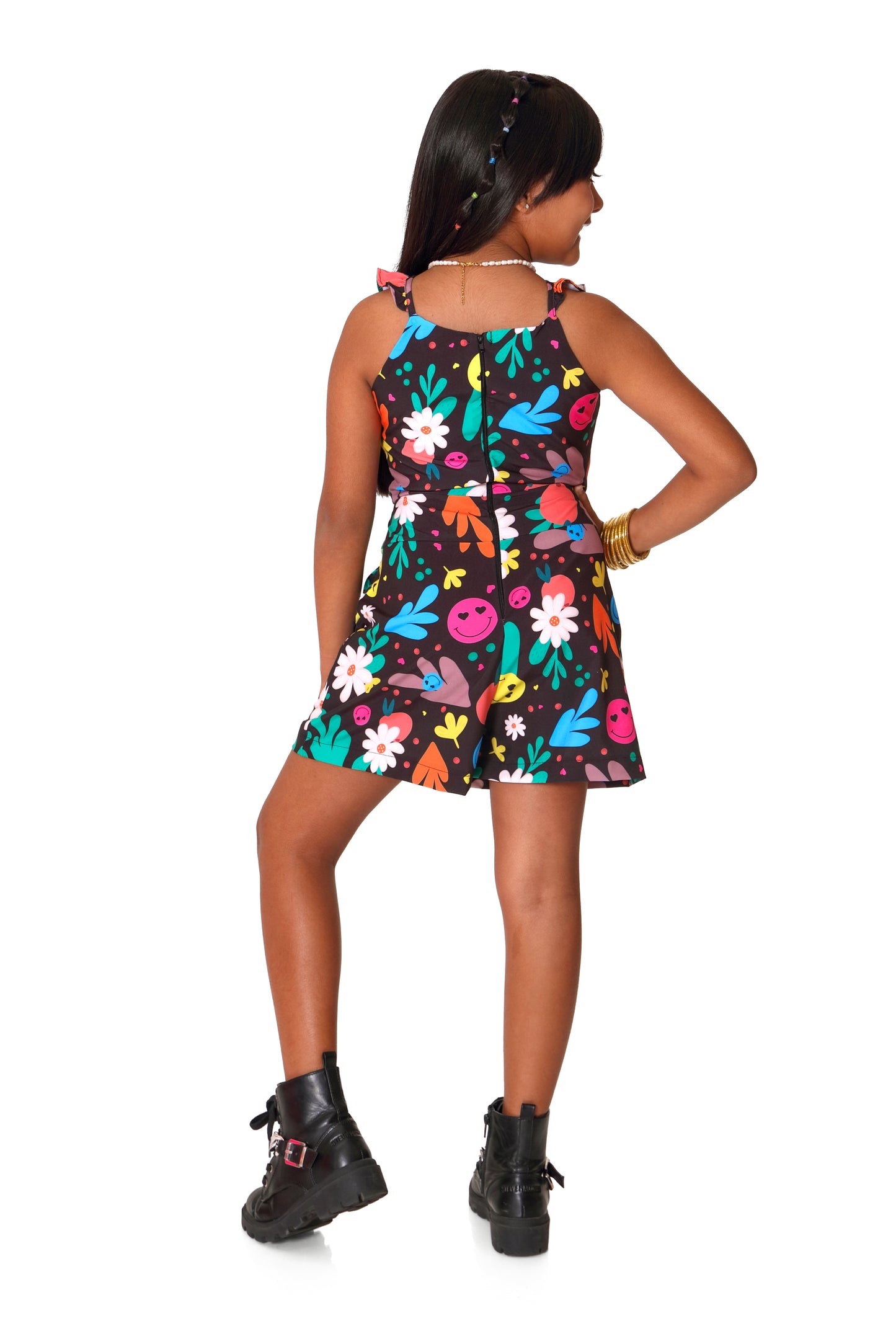 Emoji & Flowers Romper Size 8